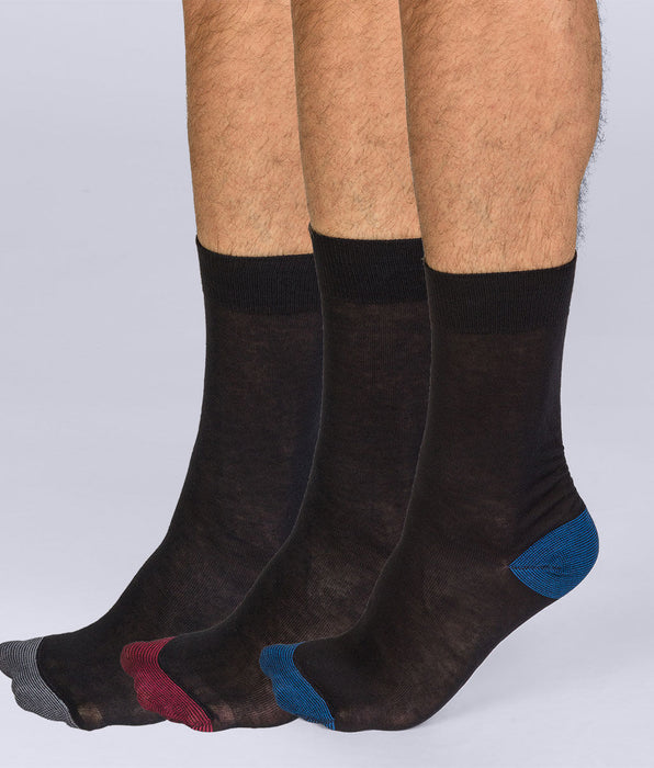 DIM Lote de 3 calcetines de media pantorrilla Mix and Match para hombre Coton Style