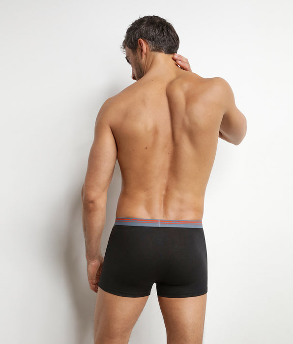 DIM Pack de 2 bóxers de algodón elástico negros para hombre Daily Colors