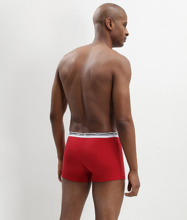 DIM Pack de 2 bóxers de algodón elástico azul denim y rojo lava Daily Colors
