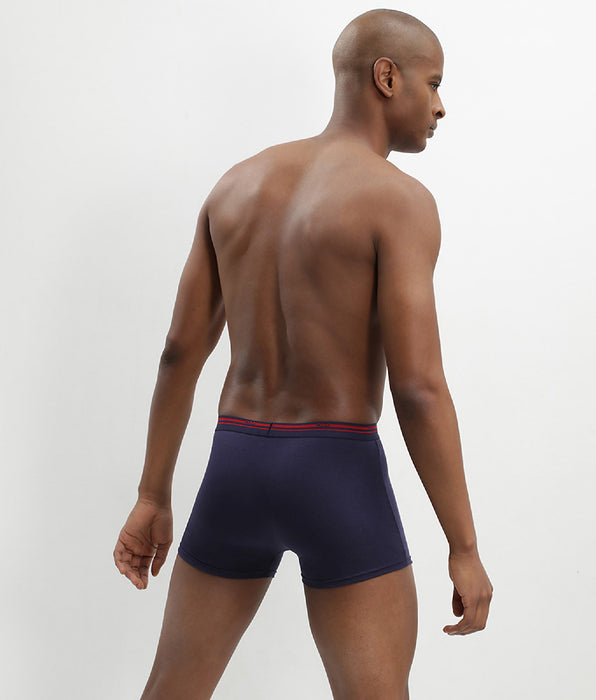 DIM Pack de 3 bóxers de algodón elástico azul denim y rojo Classic Colors