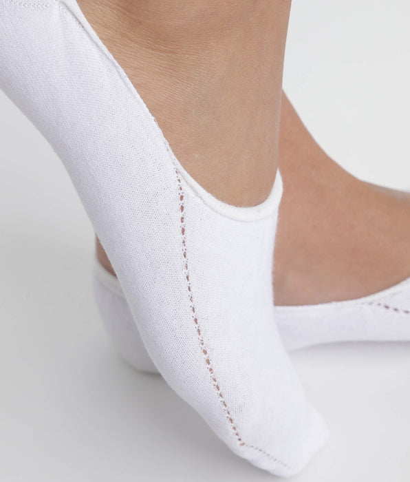 DIM Calcetines cortos de mujer especiales para zapatillas deportivas, de algodón, blancos, Dim Invisifit