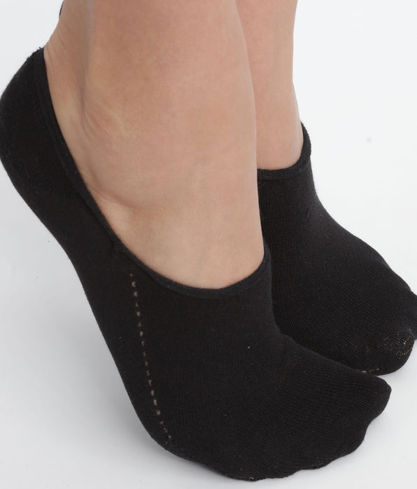 DIM Calcetines cortos de mujer especiales para zapatillas deportivas, de algodón, negros, Dim Invisifit