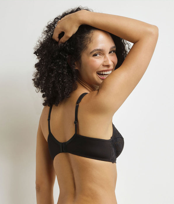 DIM Sujetador de gran capacidad negro de encaje Generous Essentiel