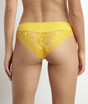 Braga de mujer de microfibra y encaje Amarillo Dim Generous Essentiel