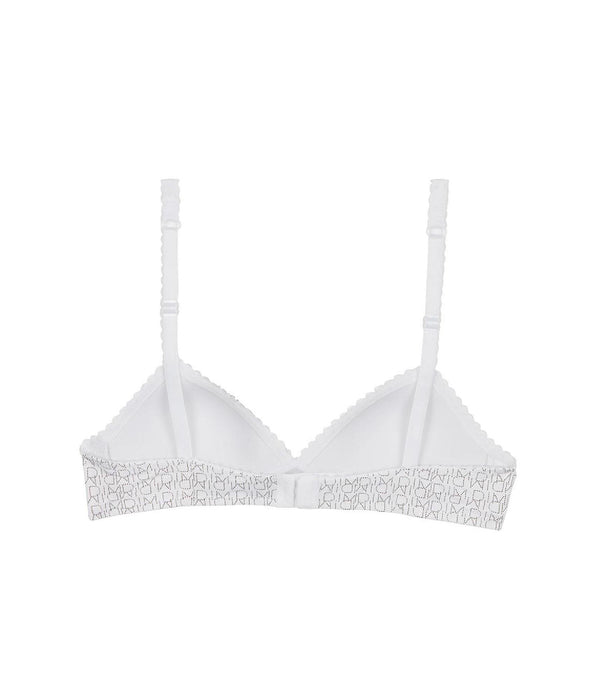DIM Sujetador niña blanco triangular con estampado de logos - DIM Touch