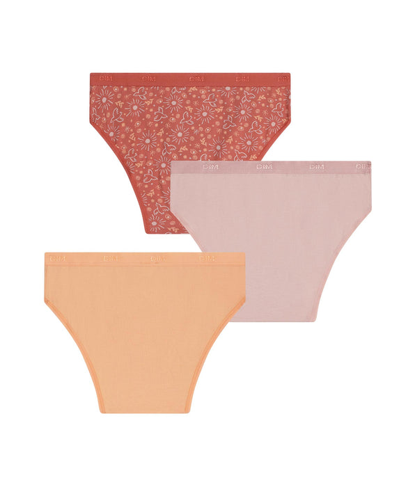 DIM Pack de 3 braguitas para niña de algodón elástico con estampado de sol Les Pockets