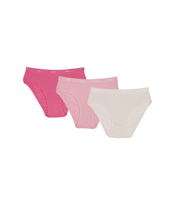 DIM Juego de 3 bragas de nácar y rosa DIM Girl