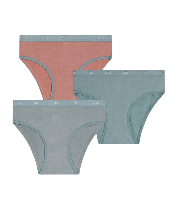 DIM Pack de 3 braguitas para niñas arcilla Les Pockets Ecodim Kids