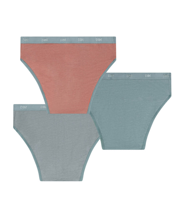 DIM Pack de 3 braguitas para niñas arcilla Les Pockets Ecodim Kids