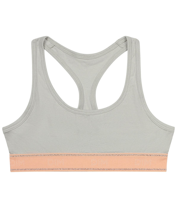 DIM Sujetador gris y rosa de niña Dim Sport

