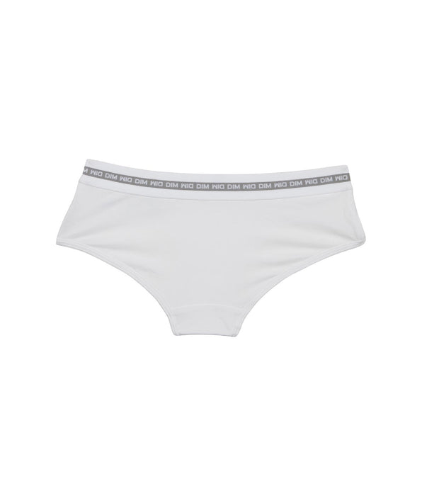 DIM Short de niña de algodón elástico blanco con estampados plateados Dim Sport