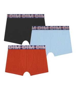 Pack de 3 calzoncillos bóxer azul rojo de niño con cintura de algodón elástico Dim Graphic