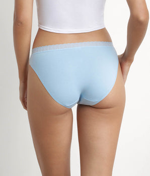 Pack de 2 bragas de mujer de algodón elástico Gris Azul Dim fashion