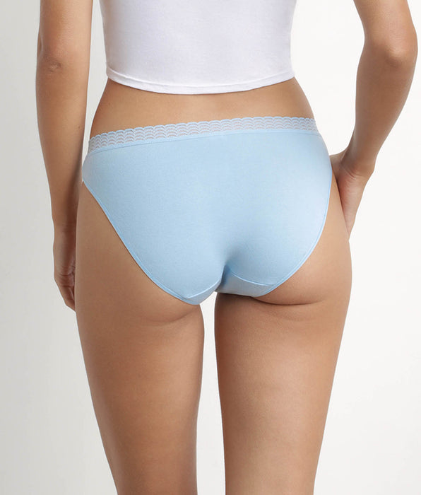 DIM Pack de 2 bragas de mujer de algodón elástico Gris Azul Dim fashion