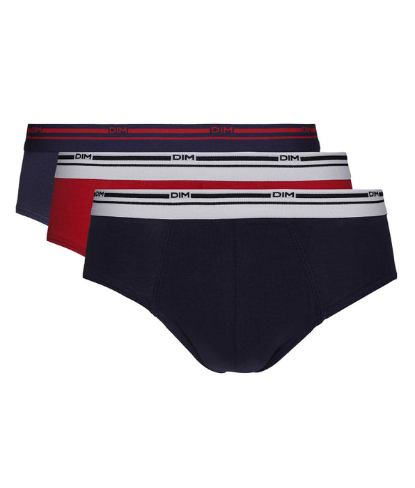 DIM Pack de 3 calzoncillos rojos y azules para hombre Classic Colors