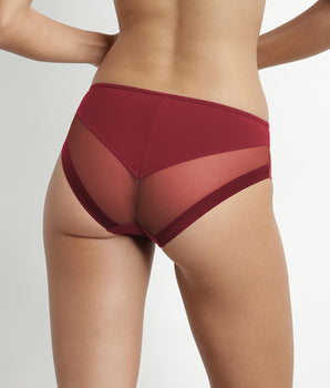 Braguita de microfibra y tul rojo amapola Dim Generous