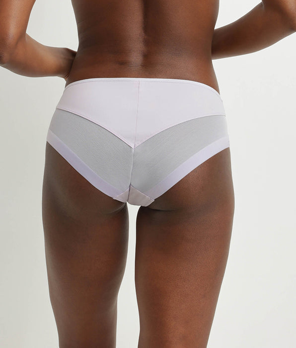 DIM Braguita de mujer de microfibra y tul violeta grisáceo Dim Generous