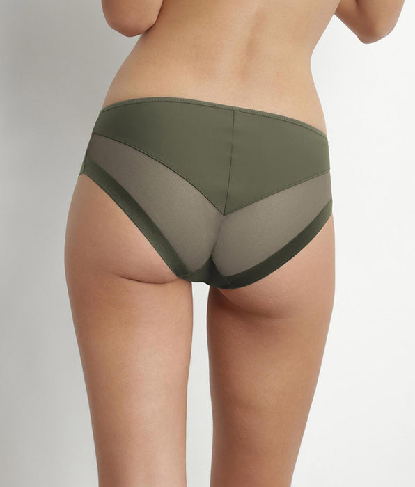 DIM Slip mujer microfibra y tul Verde Tenis Dim Generoso