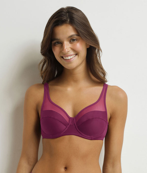 DIM Sujetador con aros y push-on Generous Bordeaux