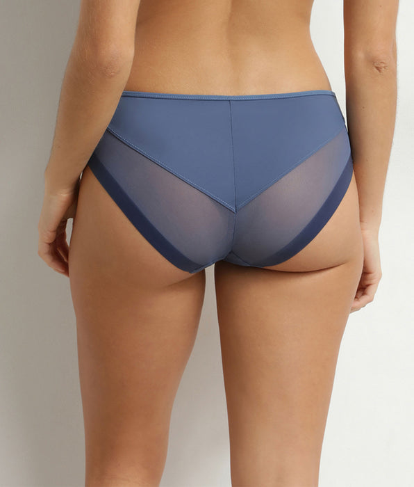 DIM Braguitas semitransparentes de microfibra azul Dim Generous