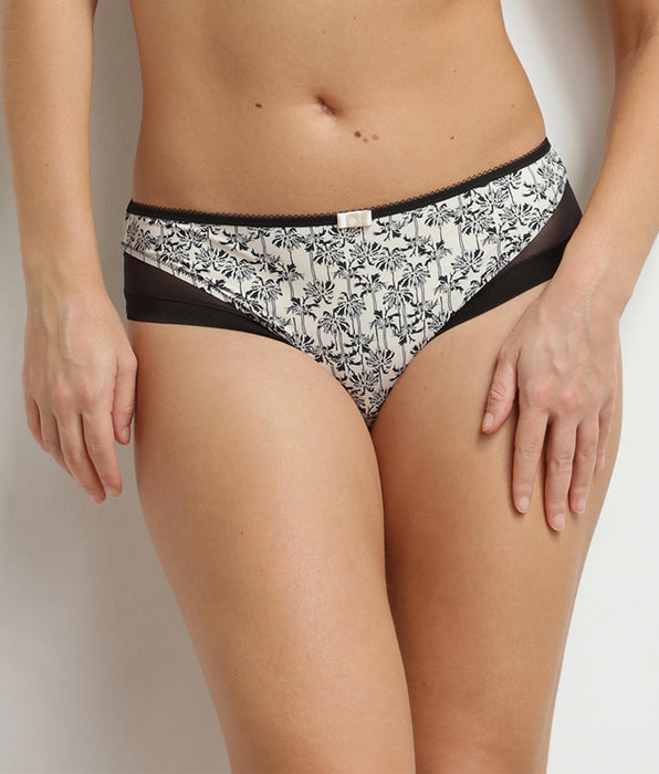 DIM Braguitas de mujer de microfibra y tul con estampado de palmeras Dim Generous