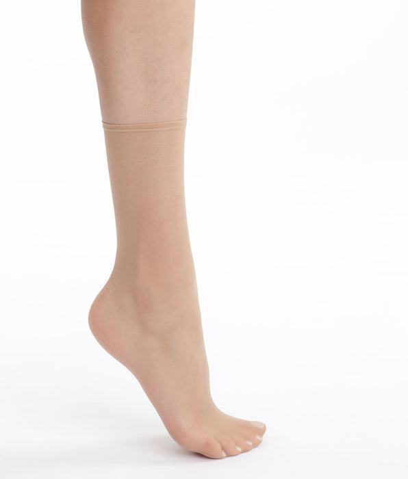 DIM Pack de 2 pares de calcetines tobilleros para mujer Transparente Marfil Dim Sublim Gasa