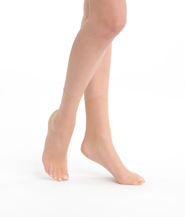 DIM Pack de 2 pares de calcetines tobilleros para mujer Transparente Arena Sublim Gasa Brillante