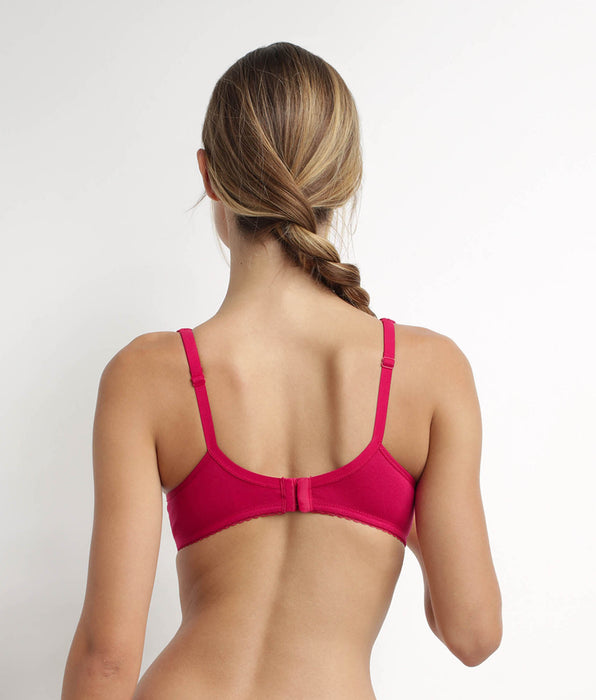 DIM Sujetador con aros y push-on Generoso Rojo Algodón Ecológico Dim