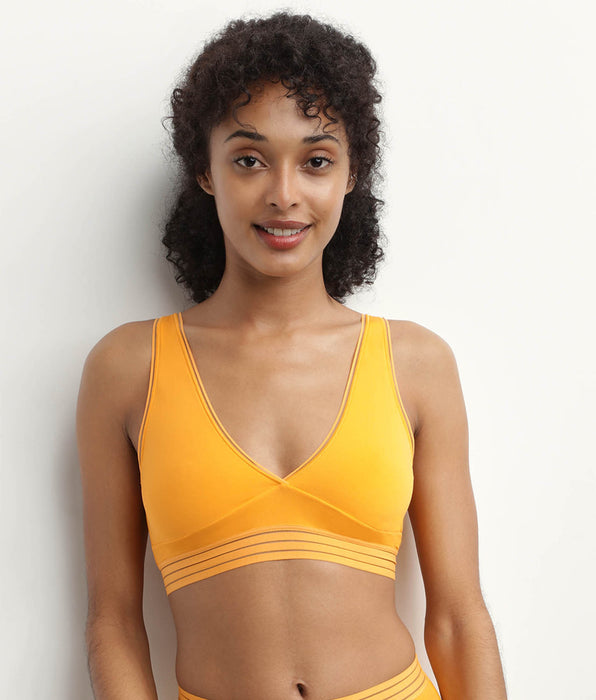 DIM Sujetador triangular sin aros de microfibra Amarillo Oh My Dim's