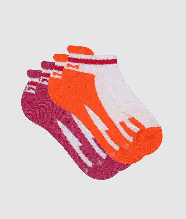 DIM Pack de 2 pares de calcetines bajos para niña retro rosa coral Dim Sport