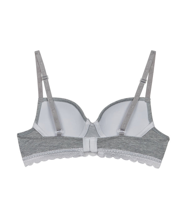 DIM Sujetador de niña con copas moldeadas en algodón elástico Grey Dim Trendy