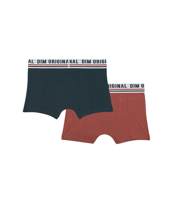 DIM Pack de 2 bóxer en algodón elástico Azul Rojo cintura retro Dim Originals