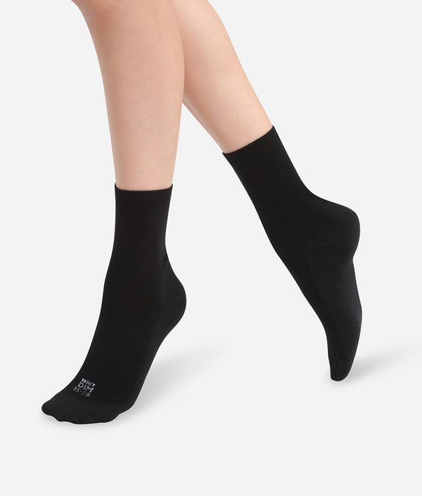 DIM Juego de 2 pares de calcetines de mujer de tejido reforzado Negro Súper Resistentes