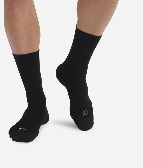 DIM Juego de 2 pares de calcetines reforzados para hombre Negro Súper resistentes