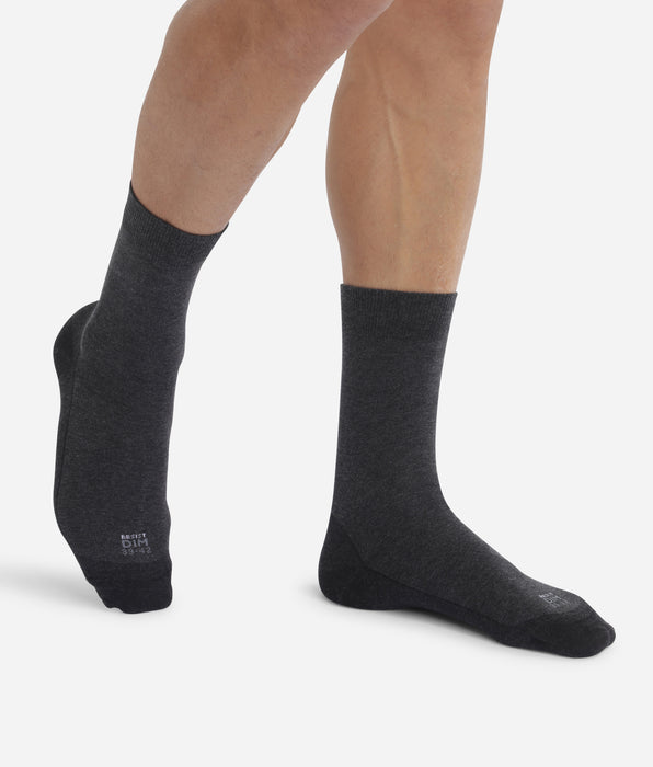 DIM Juego de 2 pares de calcetines de hombre Antracita Chiné Súper resistentes
