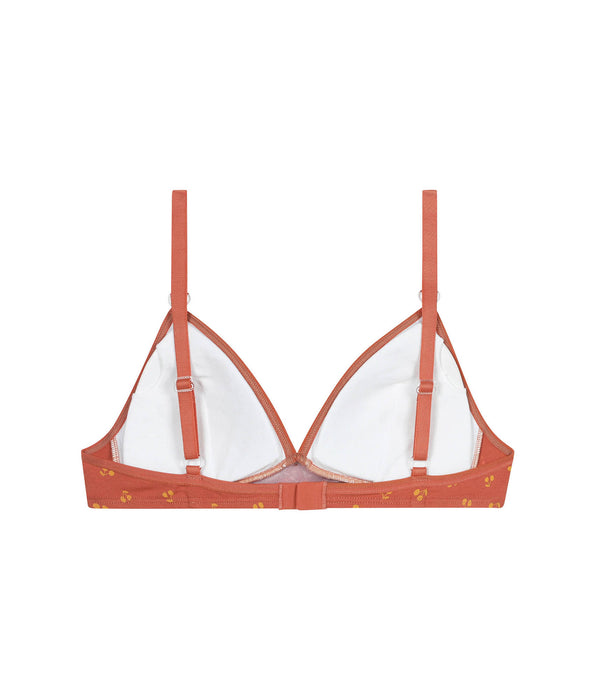 DIM Sujetador triangular de niña con estampado de cerezas Amarillo Les Pockets