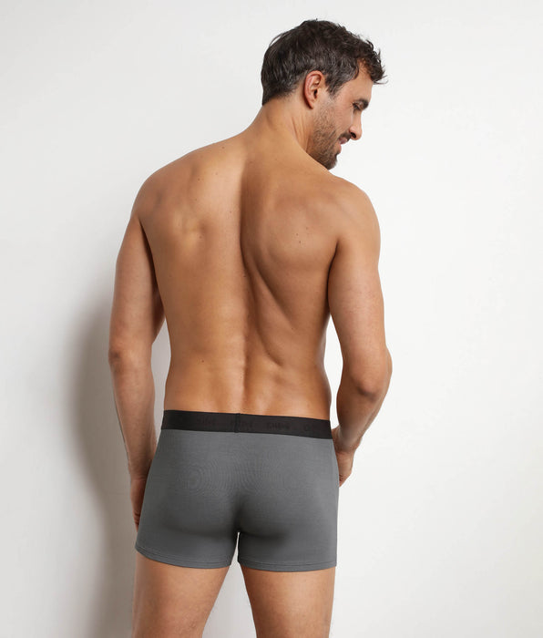 DIM bóxer de hombre de algodón modal acanalado Gris Acero Dim Élégant