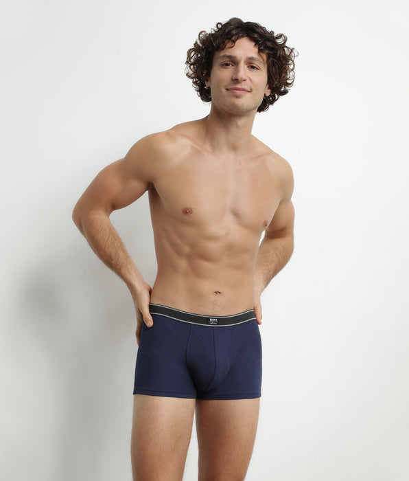 DIM Calzoncillos bóxer para hombre de algodón modal acanalado Azul oscuro Dim Elegant