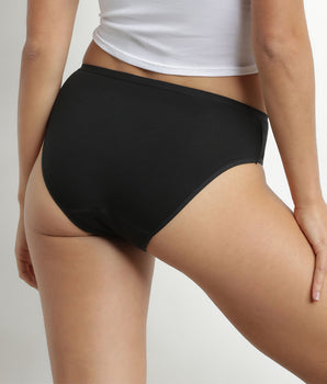 Braga absorbente lavable en algodón stretch Negro Moments Oups DIM