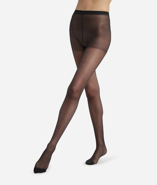DIM Pantis de mujer transparentes de Licra reforzada Negro Ultra Resist