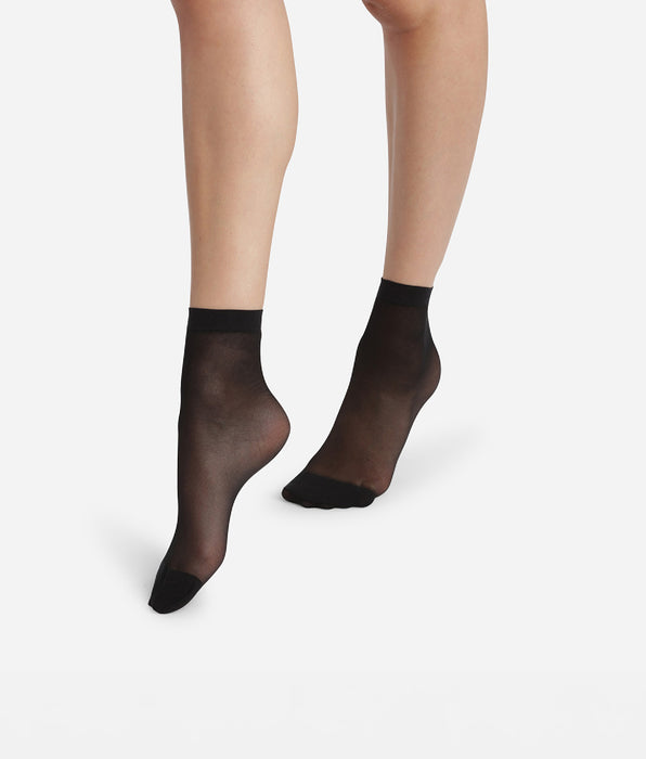 DIM Pack de dos pares de calcetines tobilleros en  reforzada Negro Ultra Resist