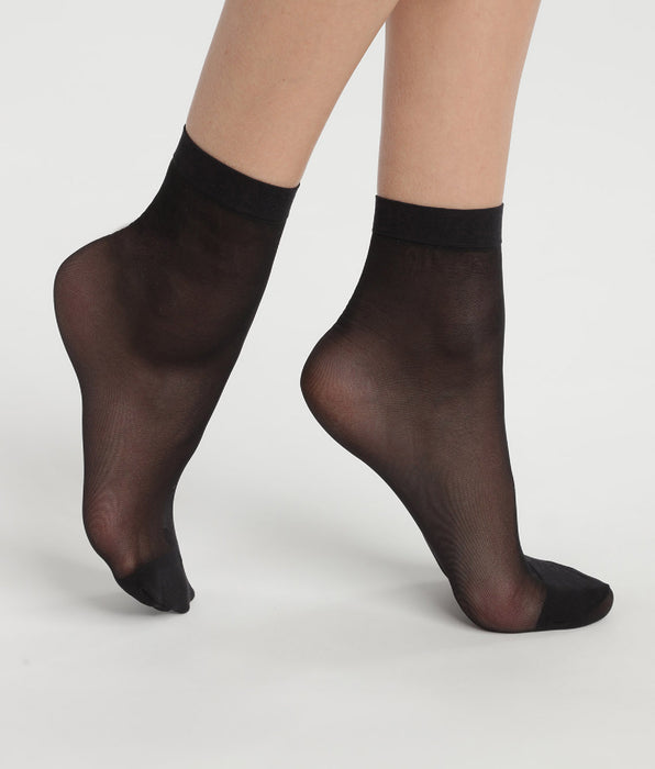 DIM Pack de dos pares de calcetines tobilleros en  reforzada Negro Ultra Resist