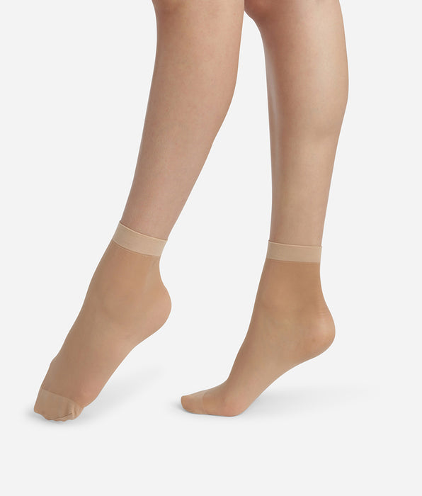 DIM Pack de dos pares de calcetines tobilleros de  reforzada Beis Luminoso Ultra Resist