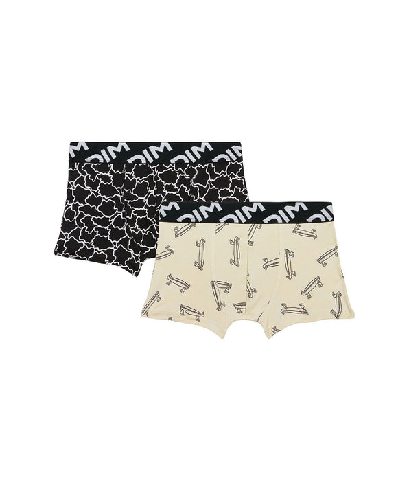 DIM Pack de 2 bóxer de niño en microfibra reciclada con estampado skate Dim Micro