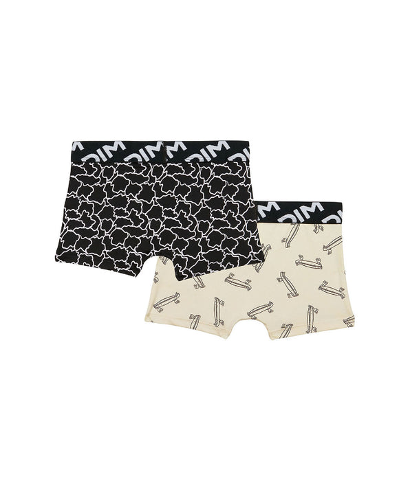 DIM Pack de 2 bóxer de niño en microfibra reciclada con estampado skate Dim Micro