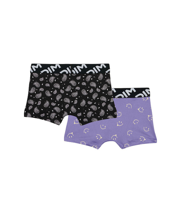DIM Pack de 2 bóxer de niño en microfibra reciclada con estampado smiley Dim Micro