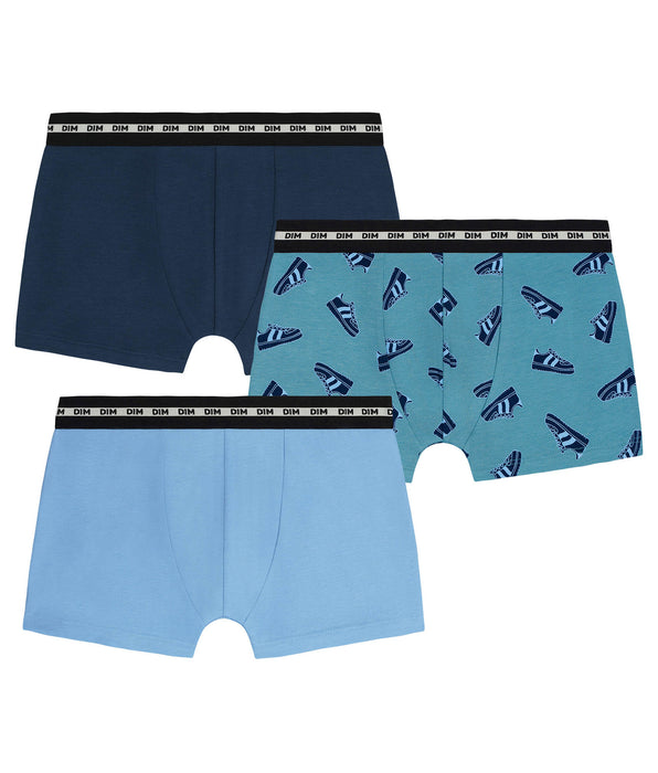 DIM Pack de 3 bóxers para niño de algodón elástico con motivos Streetwear EcoDim Mode