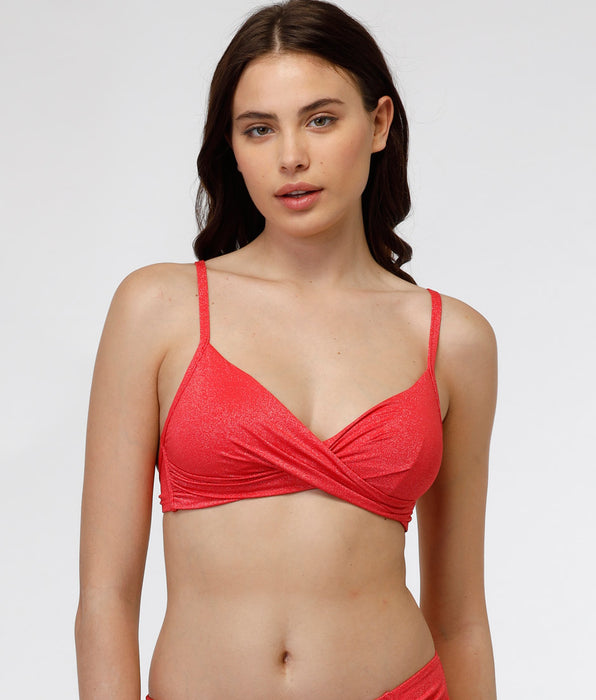 DIM Sujetador de bikini con aros Microfibra Plain Lurex en coral