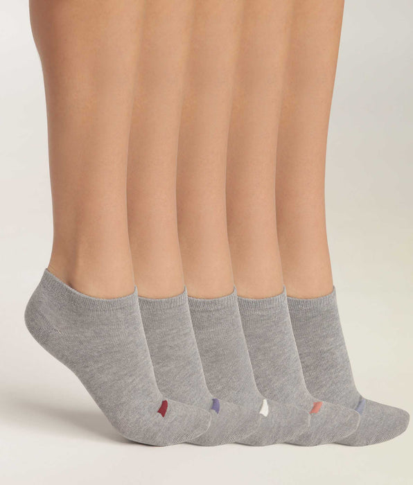 DIM Pack de 5 pares de calcetines de algodón EcoDim Gris Claro para mujer