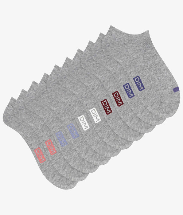 DIM Pack de 5 pares de calcetines de algodón EcoDim Gris Claro para mujer